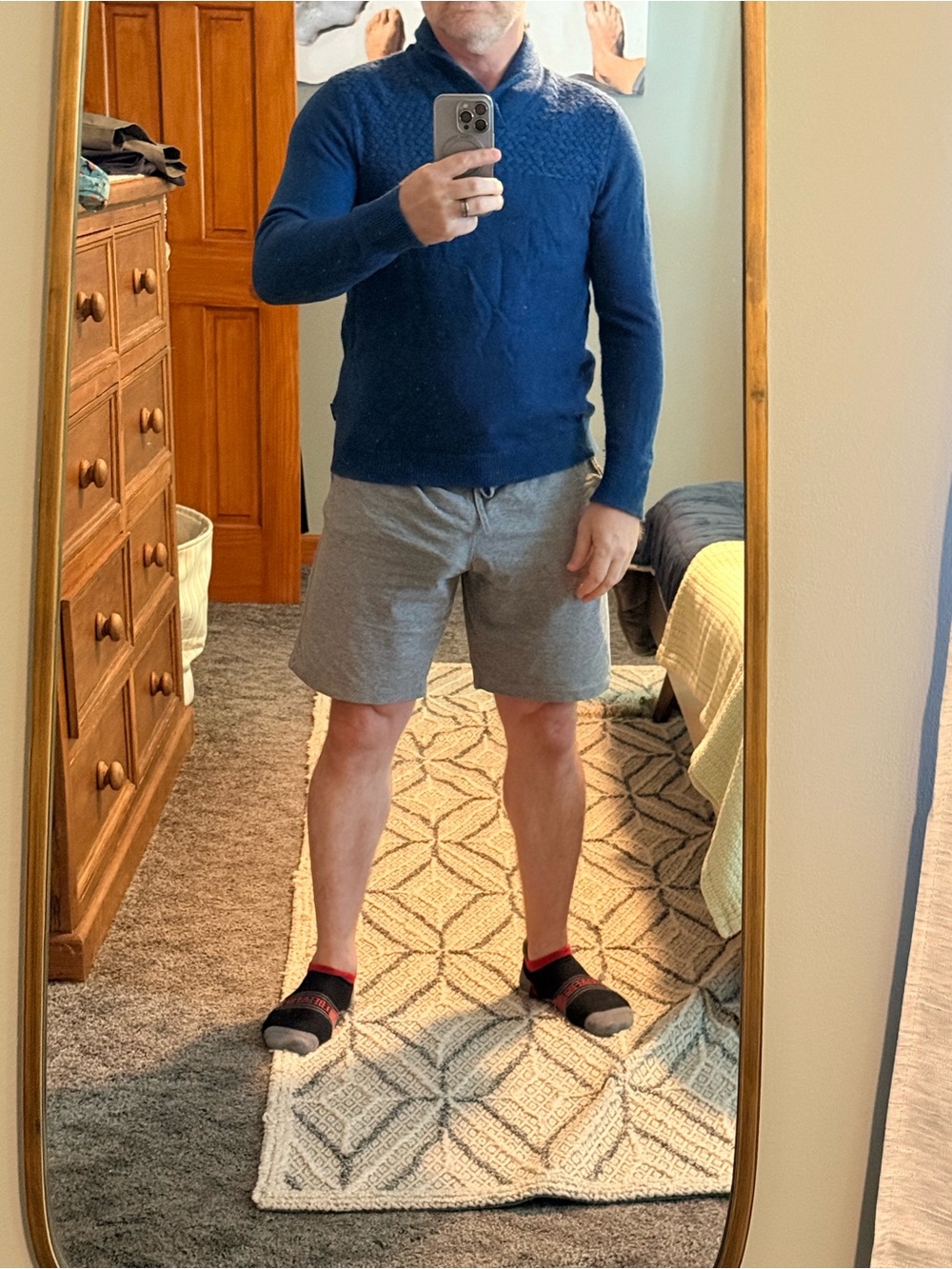 Ted Baker Blue Wool-Blend Cable Yoke Sweater